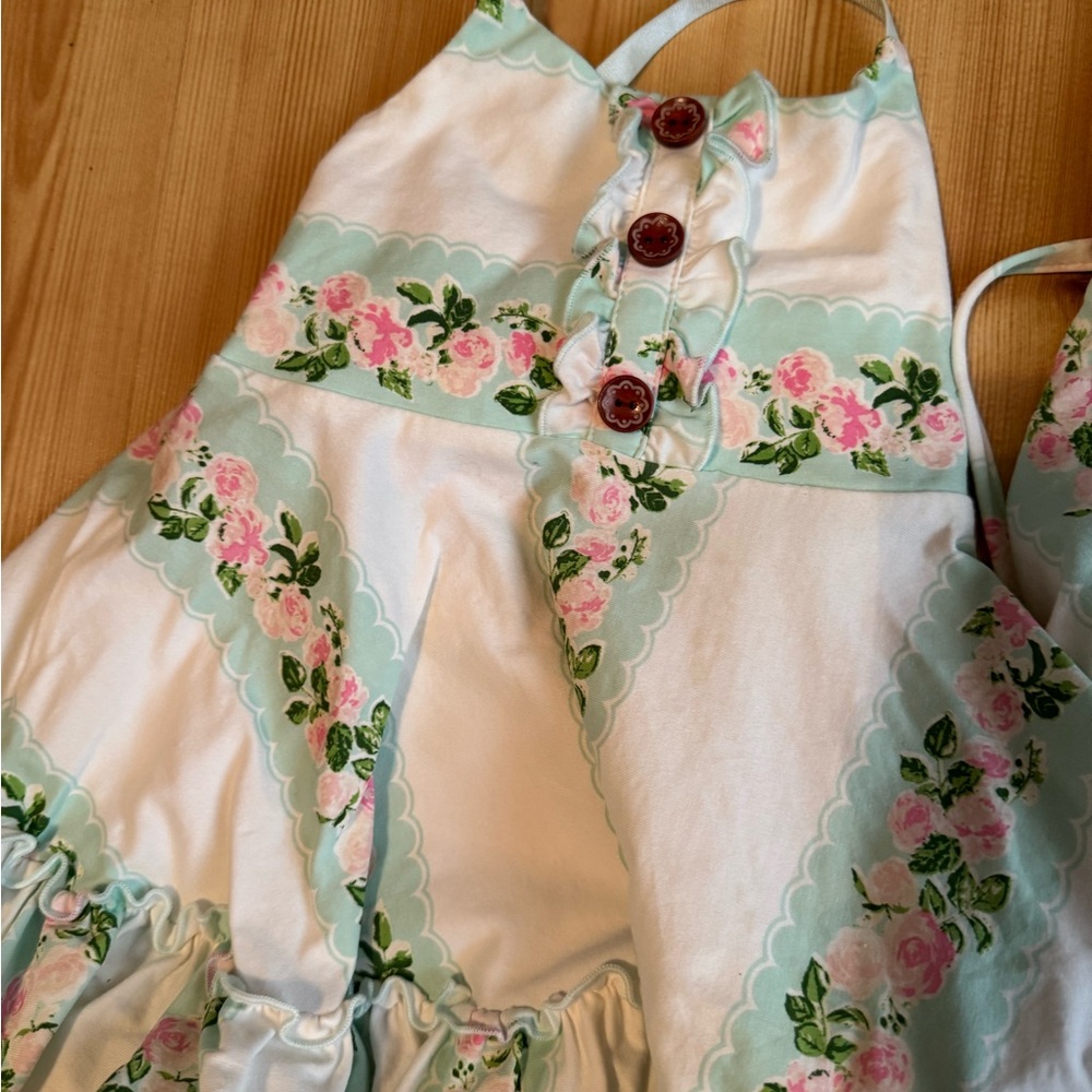 Floral Halter Dress with Buttons